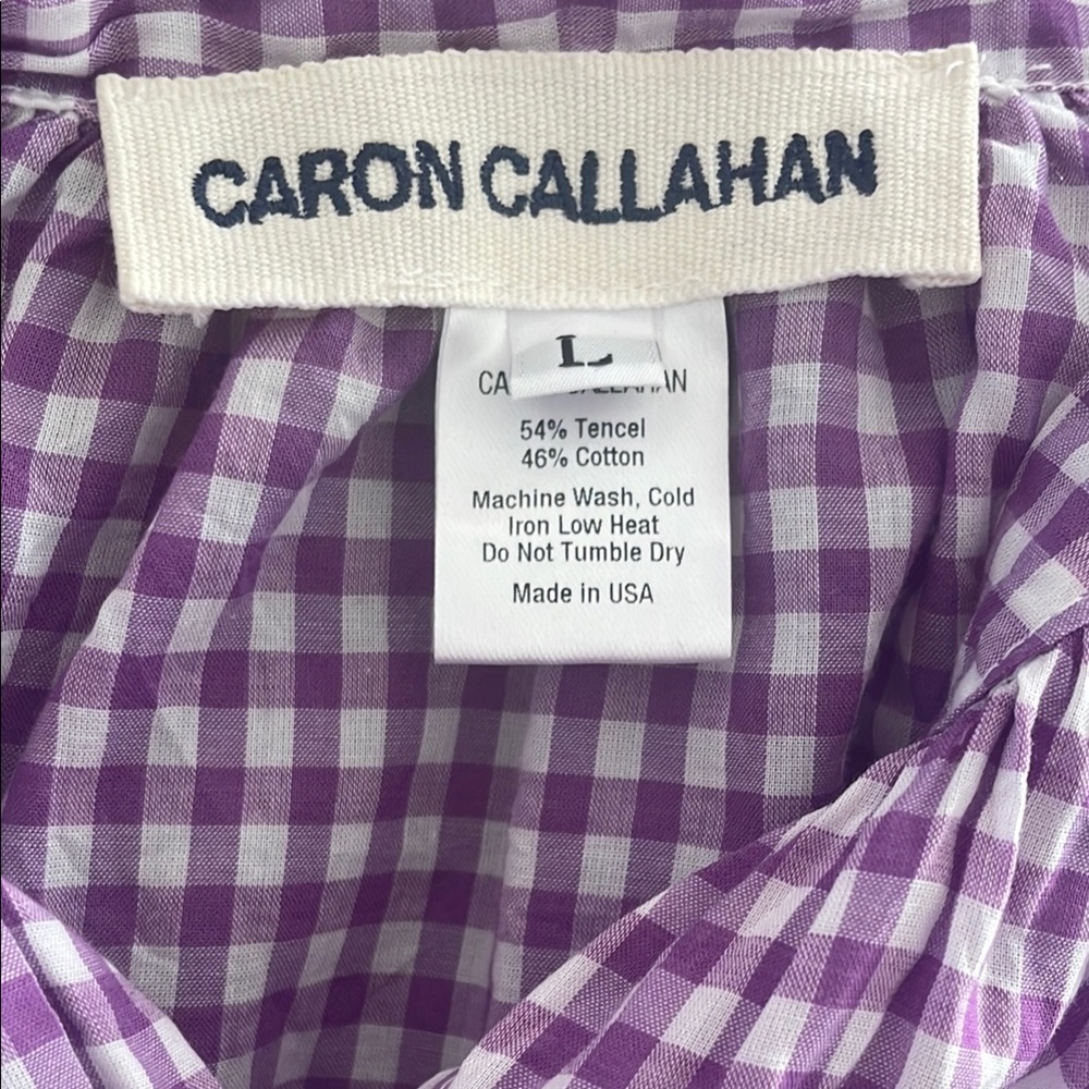 Caron Callahan Purple Gingham Top